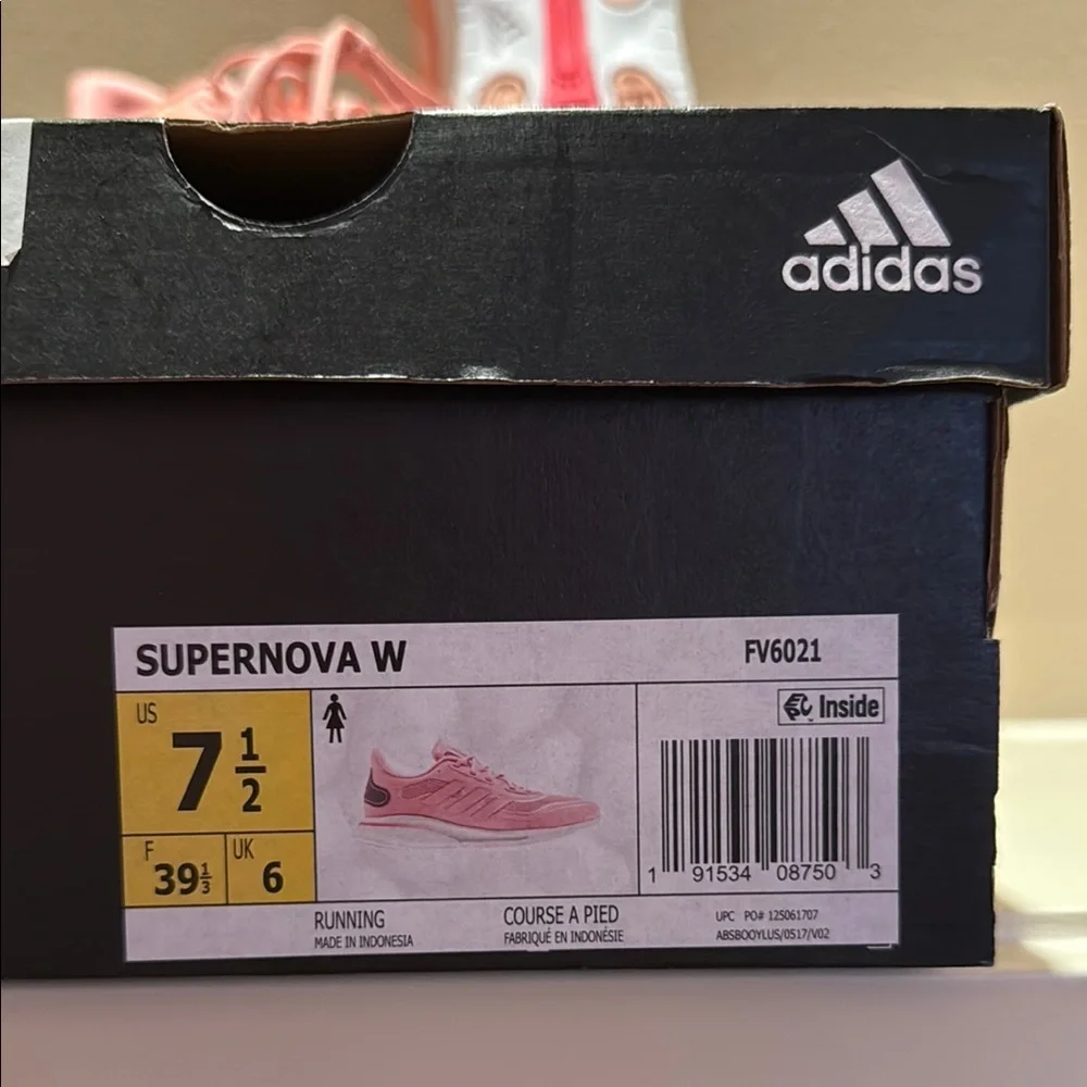 Adidas Supernova Women’s Size 7.5 Running Shoes Salmon Pink FV6021 - Picture 3 of 14